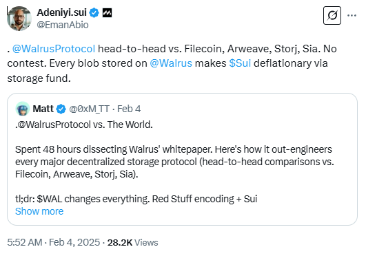 融资1.4亿美元的去中心化存储项目Walrus,将成为SUI生态的DeepSeek时刻? image 0