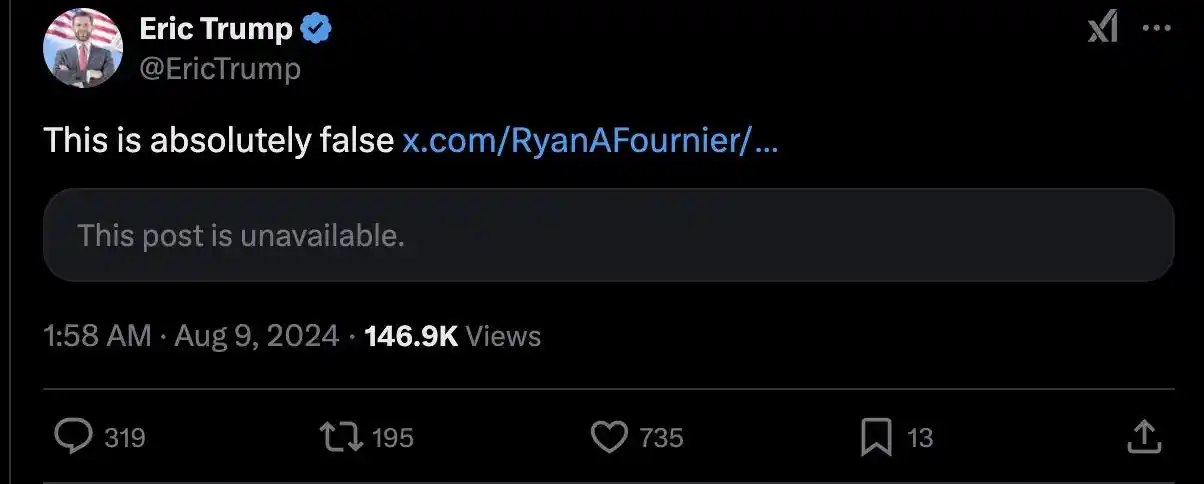 「保镖币」再收割:特朗普铁粉抛售50%代币,市值暴跌 image 3